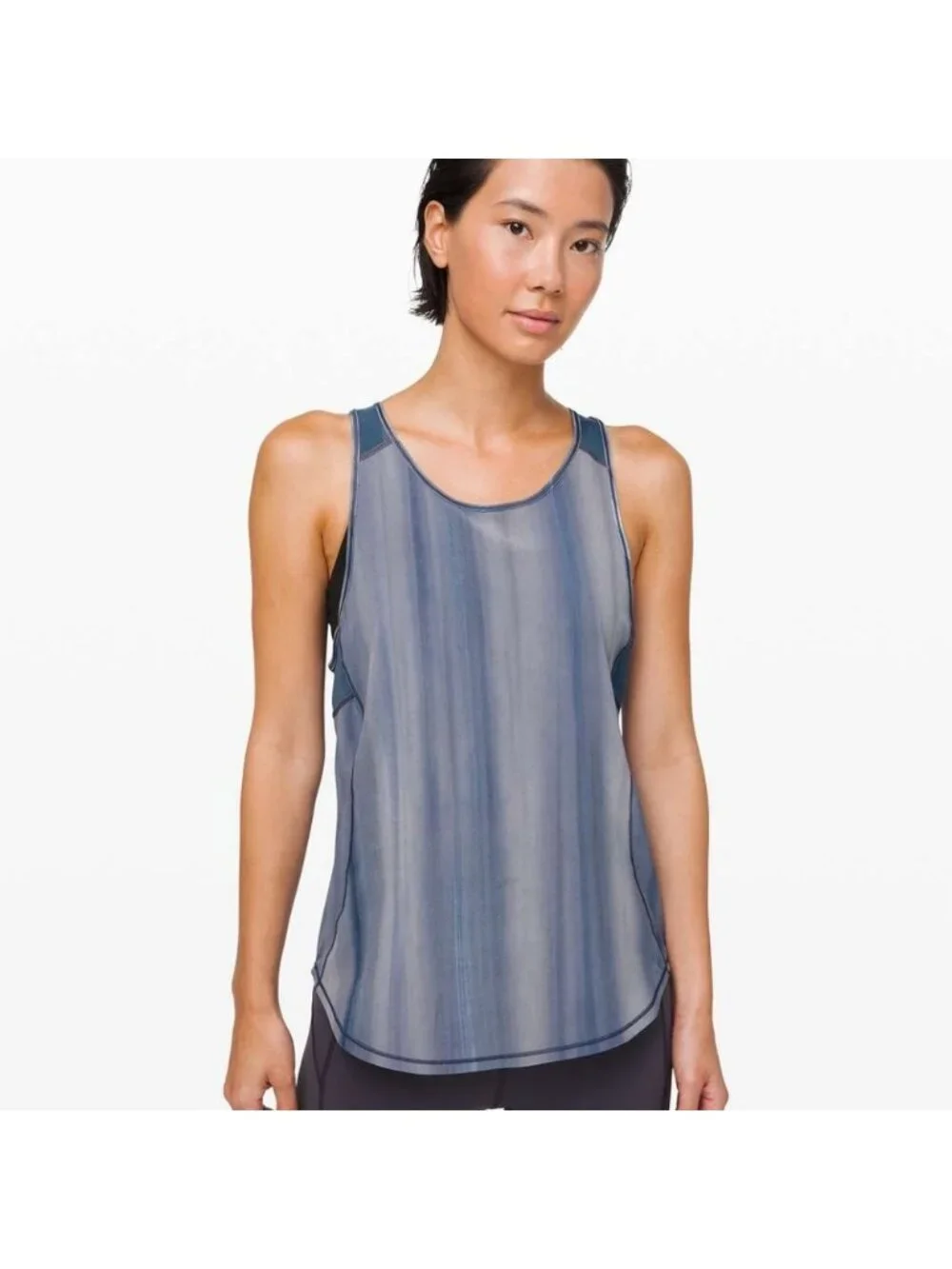 Lululemon Sculpt Tank Brushed Spray Dye White Code Blue